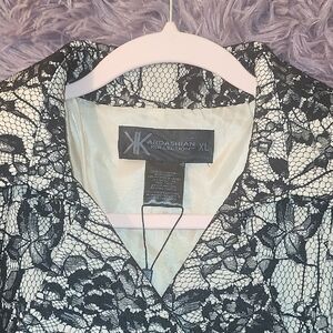 Kardashian Kollection Black Lace Trim Robe